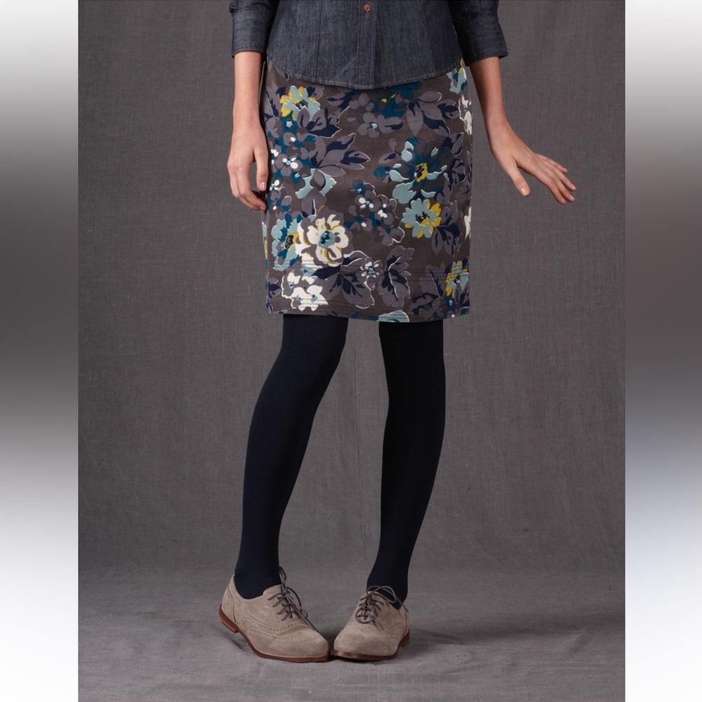 Boden Multicolor Floral Corduroy Pencil Skirt Size 8Tall